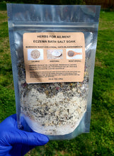 Load image into Gallery viewer, Eczema Bath Salt Soak Colloidal Oat, Burdock Root, Bladderwrack dry skin, 8 oz.
