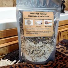 Load image into Gallery viewer, Eczema Bath Salt Soak Colloidal Oat, Burdock Root, Bladderwrack dry skin, 8 oz.