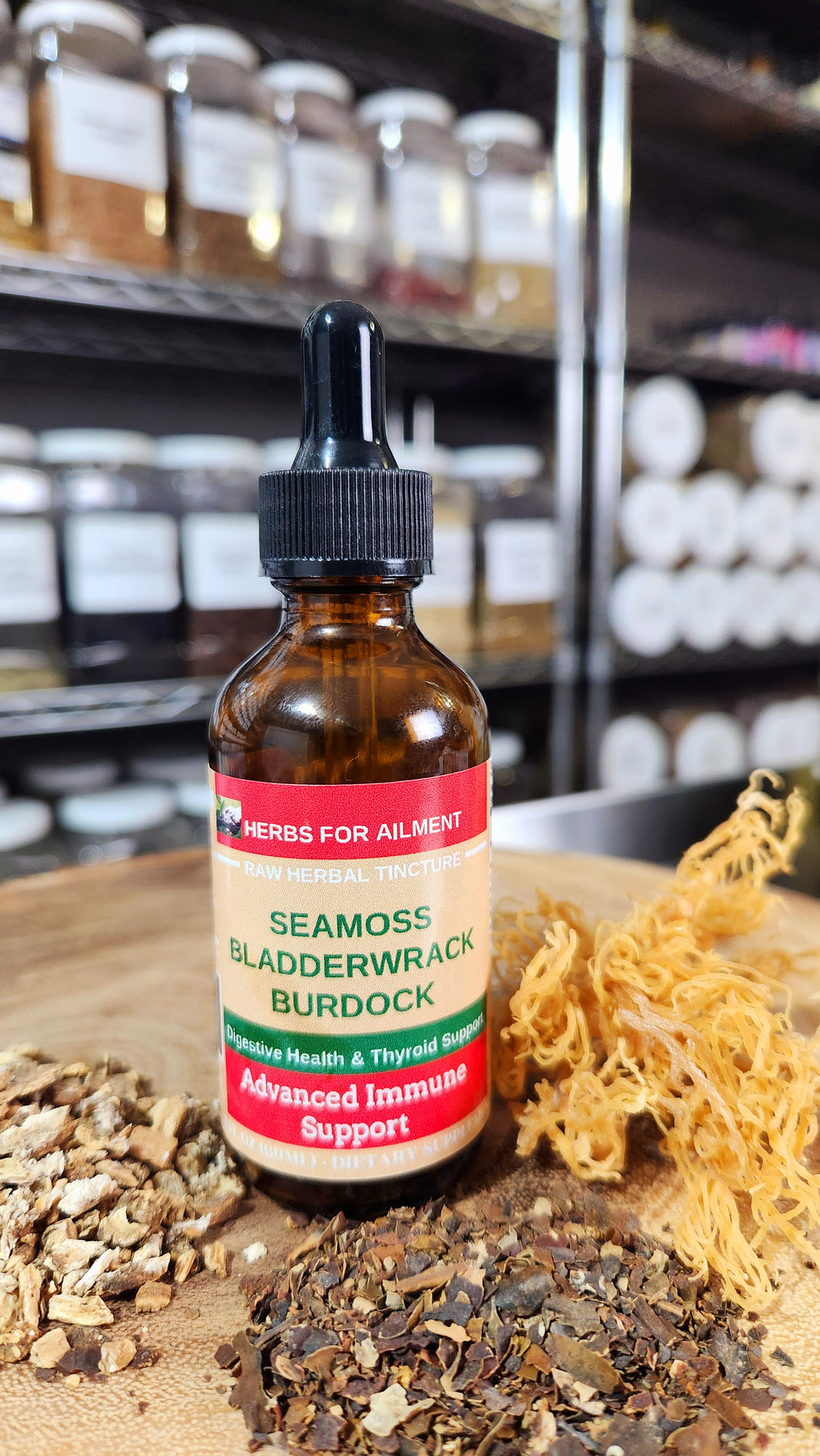 Sea Moss-Bladderwrack-Burdock Root 102 Tincture  (2oz.) Super Food for Immune Support, Thyroid Support, Natural Energy, Gut Health, Skin & Joint Health