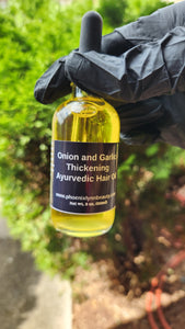 Onion and Garlic Thickening Ayurvedic Hair Oil 2 oz. (60ml)