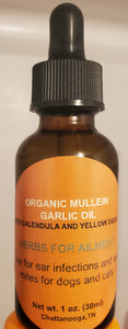Mullein Garlic Ear Oil, for Dogs And Cats, Organic