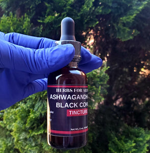 Ashwagandha Root - Black Cohosh Root Liquid Extract Tincture Organic 1 oz.