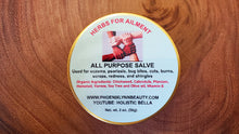 Load image into Gallery viewer, All Purpose Salve, Organic, eczema, psoriasis, rashes, bug bites, stings, burns, wounds, 2 oz.
