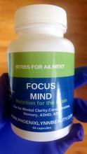 Load image into Gallery viewer, Focused Mind Herbal Supplement-Brain Focus-Memory-Clarity-Concentration 60CT.
