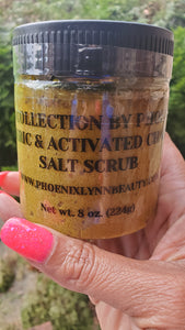 Turmeric & Activated Charcoal Salt Scrub Hyperpigmentation,Acne,Dark Spots Organic 4 oz. (112g)