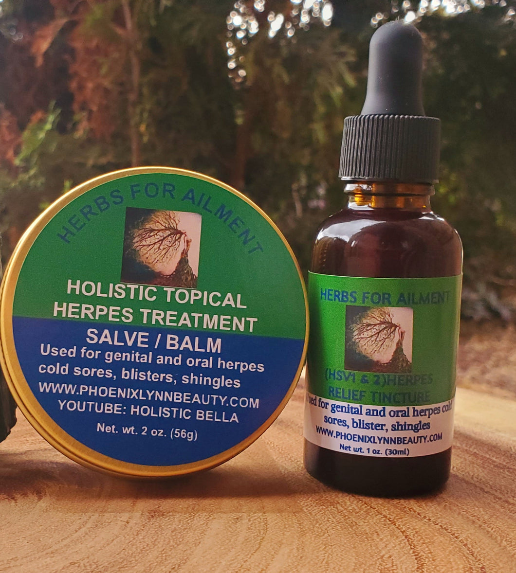 Genital Herpes / Oral Herpes (HSV) Salve/Tincture COMBO VERY POTENT
