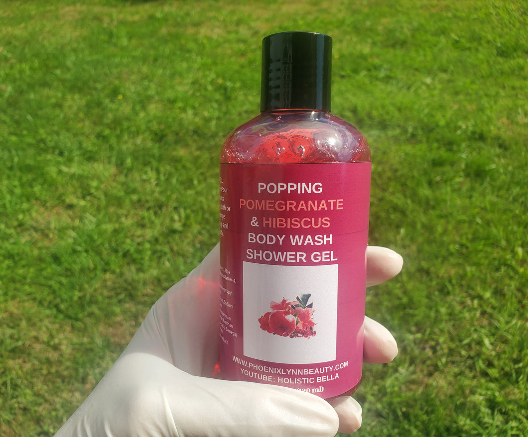 Hibiscus & Pomegranate Moisturizing Body Wash Gel 8 oz.