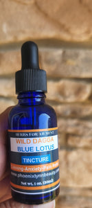 Wild Dagga / Egyptian Blue Lotus 1:1  Tincture, Stress, Anxiety, Pain  Very Potent Organic 1oz.