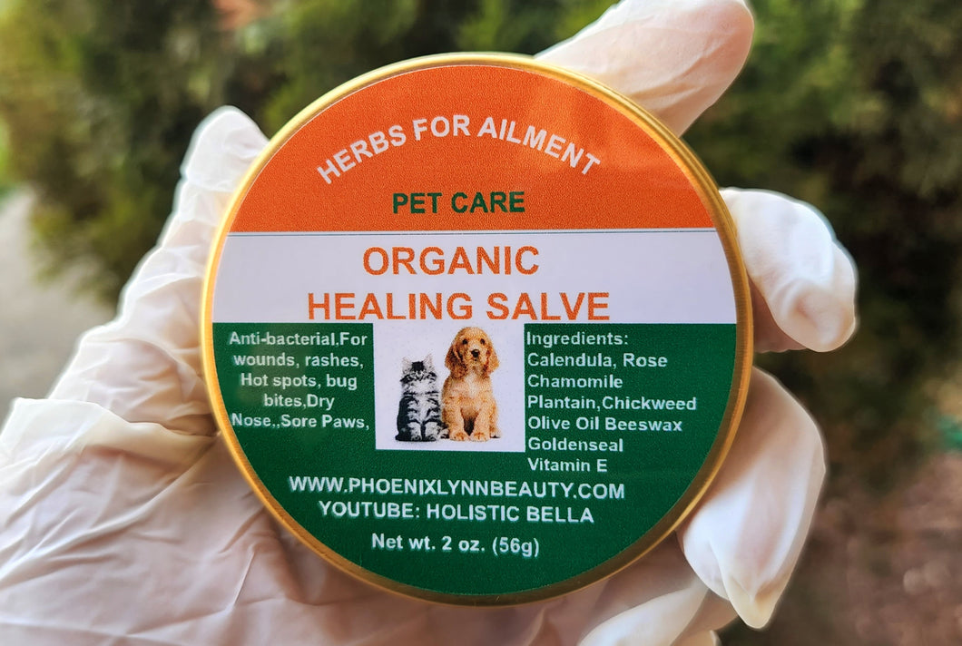 Pet Salve/Balm for wounds, rashes, rabbit hocks, inflammation, cracked paws and hot spots- Antibacterial Antifungal 2 oz.