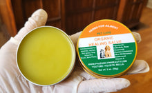 Load image into Gallery viewer, Pet Salve/Balm for wounds, rashes, rabbit hocks, inflammation, cracked paws and hot spots- Antibacterial Antifungal 2 oz.

