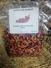Load image into Gallery viewer, Red Rose Buds &amp; Petals Organic Dried 2 oz
